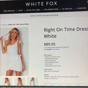 White fox boutique dress
